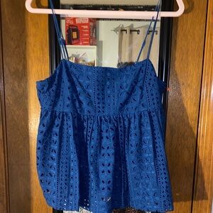 J. Crew Navy Eyelet Camisole Top